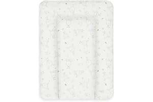 Ceba Baby® Fasciatoio Materassino - Fasciatoio neonato morbido - Cuscino Fasciatoio Lavabile per bambine e bambini - certificato Öko-Tex - impermeabile - Bianco sognare Coniglio - 70x50 cm