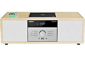 WIITHINK Impianto Stereo Casa Hi-Fi con Radio DAB+ e Lettore CD | Sistema Audio Vintage in Legno, Bluetooth 5.0, FM, USB | Telecomando, 30W, Design Retro (LEGNO)