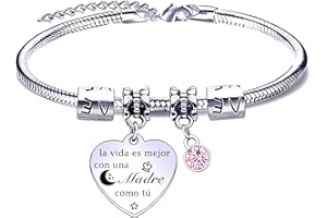 MNBVBV Pulsera para Mamá Pulsera Mamá personalizada día de la Madre Regalo original，pulsera mamá e hija Regalo de cumpleaños para mamá，Regalo para mi mamá de Navidad