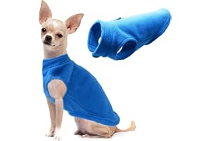 KUTKUT Fleece Vest Dog Sweater Warm Pullover Fleece Dog Jacket with Leash Attachment, Cold Weather Dogs Clothes for ShishTzu,Cavalier King, Poodle etc (Size: XL, Adjustable Chest: 50cm)