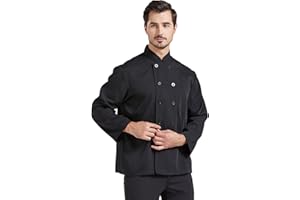 Nanxson Giacca da Cuoco Manica Corta da Uomo in Cotone Traspirante da Cucina Uniforme da Lavoro CFM0001