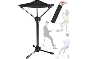 Wrneaoch Tabouret Pliant Portable TéLescopique, Tabouret Pliable Réglable à Trois Vitesses,Tabouret Pliant Camping avec Sac de Transport, Adapté pour Métro Queuing La PêChe Le Camping Alpinisme
