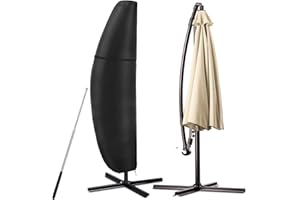 NEMMXUB Sonnenschirm Schutzhülle mit Stab, 3 M Ampelschirm Schutzhülle, Abdeckhauben für Sonnenschirm, Wasserdichter, UV-Beständig, Winddicht und Schneesicher Sonnenschirm Abdeckung (280 X 30/80/50 CM)