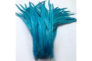 Sowder Turquoise Rooster Coque Tail Feathers 16-18inch Lengh Pack of 20