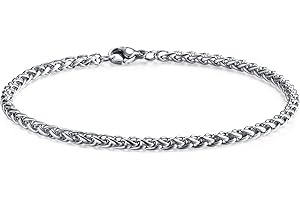 GAMTIC Chaîne Bracelet Homme Gourmette Argent - Chaine Fin Maille Bracelet en Acier Inoxydable, Chaîne Figaro Cubaine Torsadée, Gourmette Ultra Mince