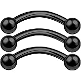 MATIGA3Pcs Anodized 20g-14g Curved Barbell Set Piercing Jewelry Lip Daith Tragus Cartilage Rook Eyebrow Labret Helix More Choices