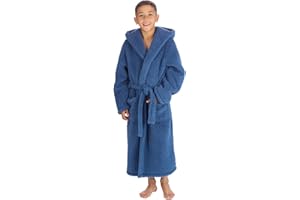 Slumber Hut® BORG Snuggle Fleece Dressing Gown Hooded Luxury Robe - Childrens Sizes Child UK Years