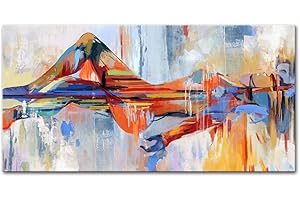 Mintura Kunstwerk, handbemalt, der Berg wie Frau, Wandkunst, Bild, Wohnzimmer, Acryl, Leinwand, Heimdekoration, Ölgemälde auf Leinwand (90 x 180 cm, ungerahmt)