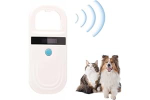HERCHR Pet Microchip Reader Scanner RFID 134.2KHZ Portable Animal Chip ID Microchip Scanner with OLED Display,Rechargeable Animal Chip ID Reader for Dog Cat