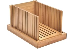 REACHMALL Affettatrice per pane fatta in casa, regolabile, pieghevole, guida per tagliare il pane con vassoio raccogli briciole per pane, frutta, verdura e altri alimenti (orizzontale)