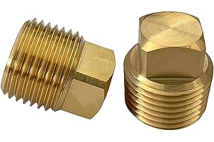 SUONE 2PS 1/2 "NPT Solid Brass Drain Plugs Commonly Used for Ship Hulls Solid Brass Ship Hulls are Equipped with Spare Garboard Drain Plugs (Resistant to Seawater and Rust)