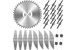 SGZIOO Cordless Strimmer Blades Lawn Mower, 28 PCS Lawn Mower Blades Metal, Weed Wacker Replacement Blade, Garden Grass Spare Blade, Garden Strimmers Accessories for Outdoor Weeds Undergrowth Grass Cuttin