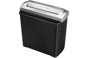 Fellowes Destructora FS-5S - Trituradora de papel, corte en tiras, destruye hasta 5 hojas, destructora de papel uso personal, papelera 11L, nivel de seguridad DIN-P1, Negro