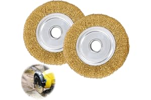 PLLYPE Drahtbürste Set, 2PCS Messingbürste Fugenreiniger, Scheibenbürste Fugenbürste Metallbürste, Drahtbürste Bohrmaschine für Holz, Metall, Edelstahl, Kunststoffe, Weedbrush Zubehör