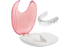 OTAIVE Press-to-Open Retainer Case,Portable Denture Box False Teeth Container Denture Case Teeth Retainer Box for Denture,Braces,Mouth Guard(Pink)(Size:Pink)(Size:Pink)
