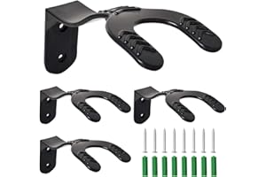 Disnace 4PCS Helmet Holder, Motorcycle Helmet Holder, Helmets Hanger Wall Mount, Motorbike Heavy Duty Holders, Wall-Mounted Helmets Rack with Screws for Garage Entryway Mudroom, Black