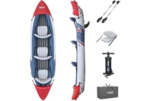 Bestway Hydro-Force 3 Person Inflatable Kayak Set with Aluminium Oars and Hand Pump, 3 Man Kayak