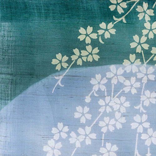 RH Japanische Vorhang Leinen Noren Romantische Cherry Blossom (Grün) - 4