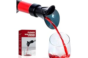 MOANATURA Decantador Aireador y Tapón de Vino Antigoteo. Dispensador Oxigenador de Vino con Cierre. Accesorio de Vinoteca para Servir los Vinos con la Botella. Escanciador de Sidra Manual. (Negro)