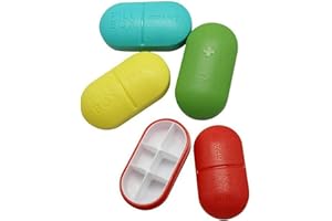 INTE Pillole Organizzatore, Scatola per Medicinali e Vitamine, Porta Pastiglia in Plastica Rigida, Portatile e Tascabile, Portapillole Giornaliero (Multicolore, 2PCS X 6 POSTI)