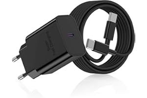 DGVERS Chargeur USB-C 45W Super Charge Rapide, pour Samsung Galaxy S25/S24/S23/S22/S21/S20 (Ultra, Plus), Note20,A54,A53,Z Fold5,Flip5,Fold4, Prise Secteur USB-C et Un câble de 2 m