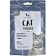 Heads Up For Tails Dehydrated Anchovies Crunchies Cat Treats, Protein-Packed Immunity, Growth & Development Booster-35 Grams, Adult, Wafer
