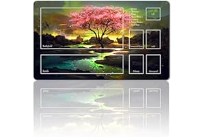 FOUR LEAVES Juego de mesa MTG Alfombrilla de juego+bolsa impermeable gratuita, TCG Card Game Table Mat Tamaño 60 x 35 cm Mouse Pad Compatible con MTG TCG (Zona Rosa Tree2-With Zone)