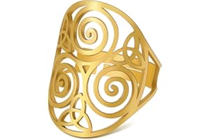 SIPURIS Bague triskel celtique pour homme, symbole triskel celtique, nœud en spirale celtique, anneau de triskel irlandais en acier inoxydable pour homme promesse alliance bijoux cadeau