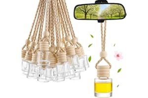 PARFUMLISM 30 pièces Diffuseur Suspendu de Voiture, 8ml Bouteilles de Parfum en Verre Rechargeables. Désodorisant et Pendentif pour Huiles Essentielles. Parfait pour Aromathérapie et Décor de Rétroviseur