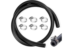 Zelbuck Tuyau D'essence Kit 1 Mètre Ø 6mm Conduite de Carburant avec 6 Pièces Colliers de Serrage Tuyau de Carburant Durite E