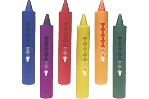 AMFUN Kredki do kąpieli, 6 szt., nietoksyczne do rysowania, bazgrołów, rozwijania kreatywności i wyobraźni, aby czas kąpieli był zabawny, łatwe do prania