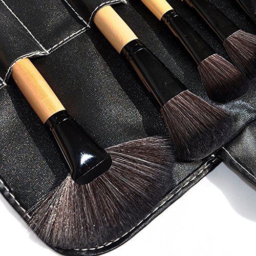 Newrora 18 Stücke Make-up Pinsel Set Professionelle Lidschatten Eyeliner Gesicht Pulver Blush Bürsten mit Tasche und Tasche - 4