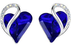 Leafael infini Amour cœur Boucles d'oreilles femme Argent, boucle d'oreille femme avec cristaux de guérison, Sans allergie bijoux femme avec coffret cadeau