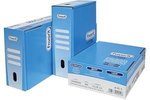 Favorit, Buste a Foratura Universale, 500 Pezzi, 22 x 30 cm, Spessore Medio, Trasparente, Box Azzurro, La Migliore Soluzione per Archivio