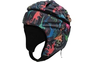 sharprepublic Casco de Rugby Suave, Casco de Fútbol, Casco de Fútbol para Adultos, Niños, Jóvenes, Portero, Protección de Cabeza, Casco Deportivo, Protección - Vistoso