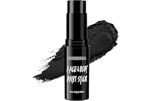 BOBISUKA Black Face Body Paint Stick Eye Black Sticks for Football Baseball Softball Water Based Face Painting Kit Quick Drying Foundation Makeup for Halloween Skeleton Skull Cosplay SFX Costume Party