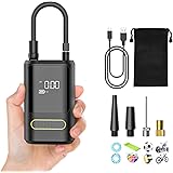 EVARYOO 6000mAh Mini Compressore Aria Portatile Auto, 150PSI Gonfiatore Bici Elettrico con Schermo LCD Digitale e Torcia LED,