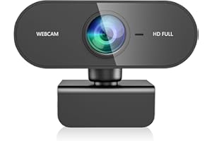 DDKJ Webcam pc con Microfono, Web Cam Full hd 1080P 30fps usb pc Camera, Rotazione di 360 Gradi Plug & Play Web Camera per Windows Macos Linux Zoom Streaming Youtube Skype Gaming Video