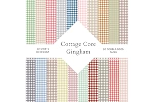 Cottage Core Gingham Scrapbook Paper: | Cottage Core Gingham Craft Paper | 8.5 x 8.5 inch | Cottage Core Gingham Themed Patterns | 40 patterned double sided sheets (20 designs) |