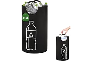 Baieye Selektorywne kosz na śmieci do tworzyw sztucznych i szklanych butelek, zewnętrzny kosz na śmieci z aluminiowym uchwytem