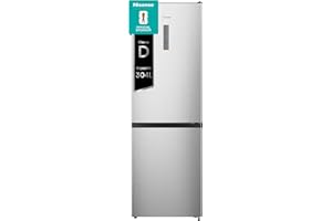 Hisense RB390N4CCD1 Frigorifero Combinato Total No Frost, Inox, 1.86x60cm, Classe D, 304L