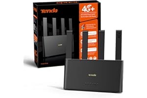 Tenda 4G08 Router 4G+, Router WiFi con SIM, Modem 4G AC1200 Dual-Band, LTE Mobile CAT6 300Mbps, Scheda Nano SIM, 4 Antenne Esterne, Porta LAN/WAN Gigabit, OpenVPN, MU-MIMO, Mesh Wi-Fi+, Plug & Play