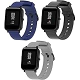 Sounce 3 Pack 20mm Watch Strap Bands Compatible for Amazfit Bip, Amazfit GTS, Galaxy Watch Active 2, Gear S2 Classic, Samsung