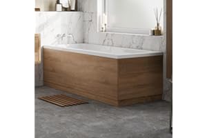 Vitusso® 1700 Side Front Panel & 700mm End LDF Bath Panel 18mm, Modern Wooden Panels for Bathroom Baths Soaking Tubs, Adjustable Plinth, Easy to Cut, Oak Wood