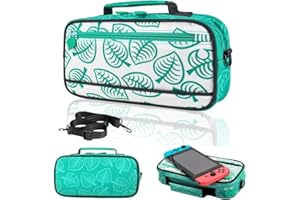 LYCEBELL Animal Crossing Switch Bag - Portable Switch Case for Nintendo Switch/Switch OLED, Storage Switch Accessories, Dock, Joy con, Pro Controller for Adult and Kids, Turquoise