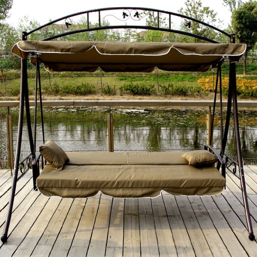 Preisvergleich Produktbild Loywe Hollywoodschaukel Gartenschaukel LW51Braun-NEW