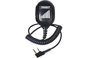 YNIBST Microphone Haut-Parleur Portable pour Talkie-walkie, Radio Micro 2 Broches, Compatible avec Kenwood Baofeng UV-5R UV-82 BF-888S Radio (Noir)