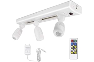 ‎HONWELL HONWELL LED-Strahler mit ferngesteuerter Schienenbeleuchtung und 3 drehbaren Scheinwerfern, Unterbauleuchten mit gerader Leiste als Deckenstrahler für Kunstwerke, Küche und Wohnzimmer