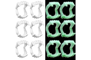 ENYACOS 12 PCS Vampire Teeth for Kids & Adults - Realistic Plastic Fake Teeth for Halloween - Cosplay Fangs for Dracula/Werewolf - Adult Fangs, Child Vampire Teeth - Party Costume Accessory (d)