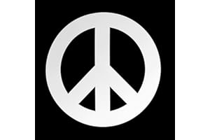 ERREINGE STICKER PRESPAZIATO BIANCO 12cm - SIMBOLO PACE PEACE - Adesivo Decal Decalcomania Vinile Murale Laptop Auto Moto Casco Camper